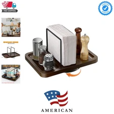 Space-Saving Rotating Napkin Holder & Condiment Caddy – Organization Made Easy