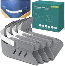 Bed Sheet Holders for Corners, Heavy Duty Fitted Sheet Holder with Lock Fastener