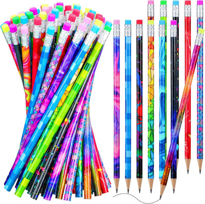 Wooden Pencil with Eraser for Kids Colorful Pencils Bulk Writing Fun Assorted No