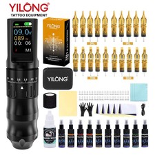 Complete Wireless Rotary Tattoo Pen 1200mAh Adjustable Power Stroke LED Display