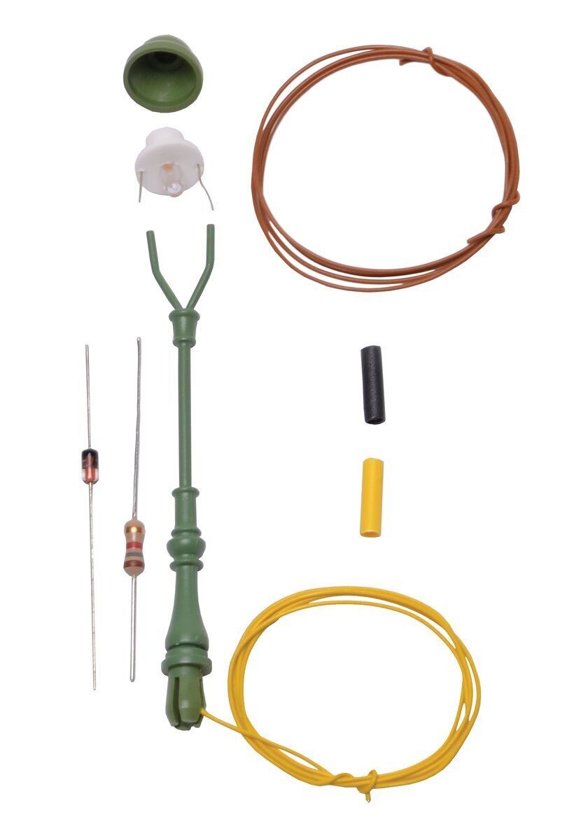 Viessmann 6728 H0 kit unità lanterna a gas verde, LED bianco caldo