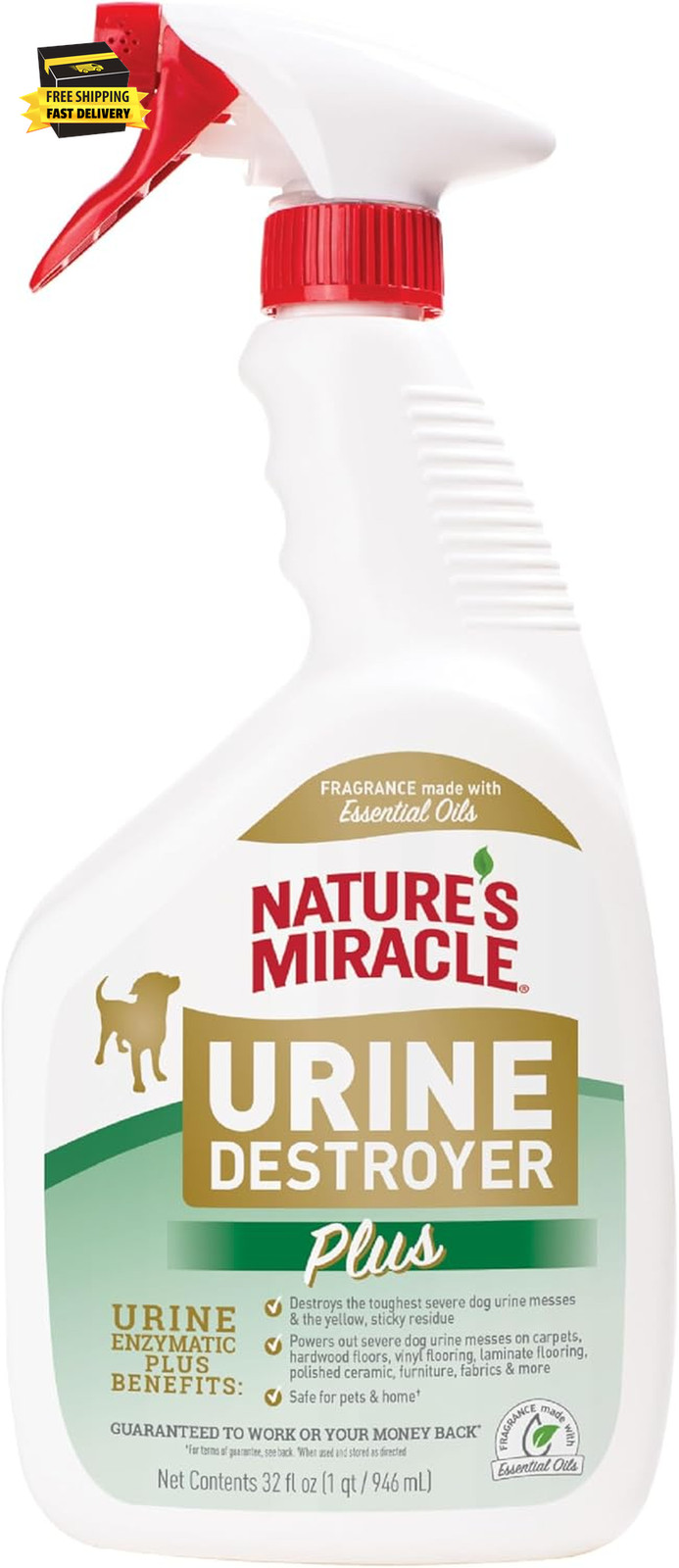 Nature&rsquo;S Miracle Urine Destroyer plus Dog, 32 Ounces, Enzy