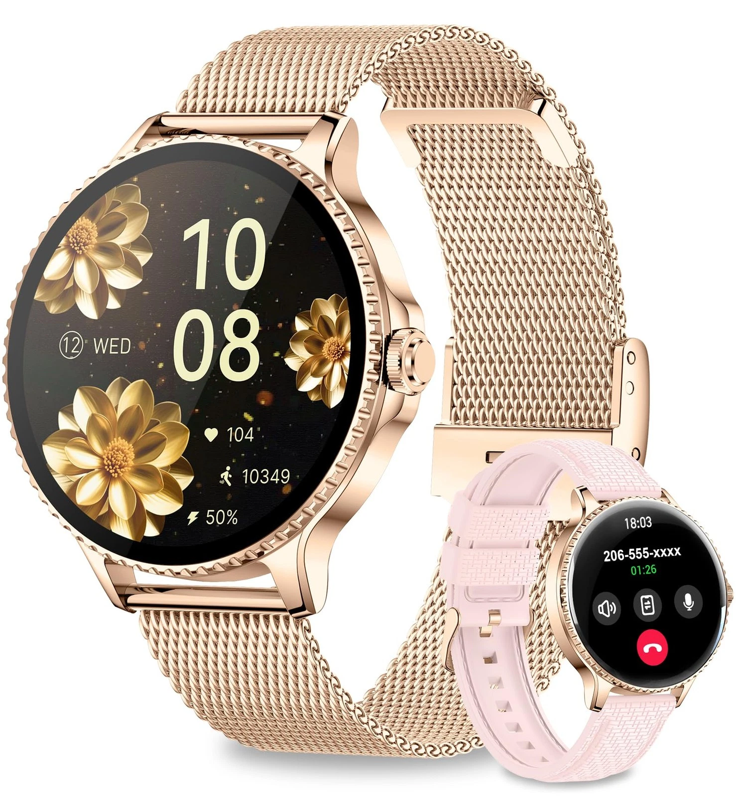 Smart Watches Women,1.27'' Activity Trackers with Bluetooth Calls(Answer&Make...