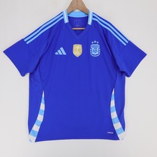 Argentina Soccer Jersey Mens 2XL Blue 2024 Away FIFA World Cup Patch Aeroready