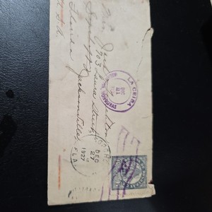 Stamp Envelope Hondurus 1927 Hand Address 6 Cent