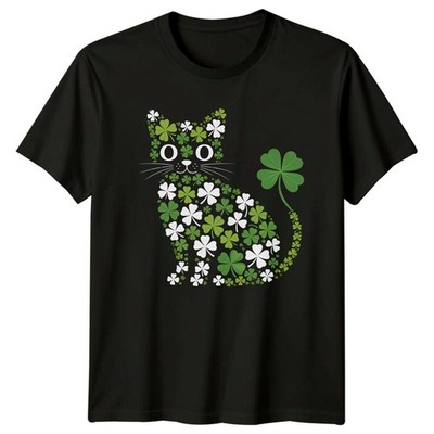 Lucky Irish Cat Clover St T-Shirt Katzenliebhaber Irish Day