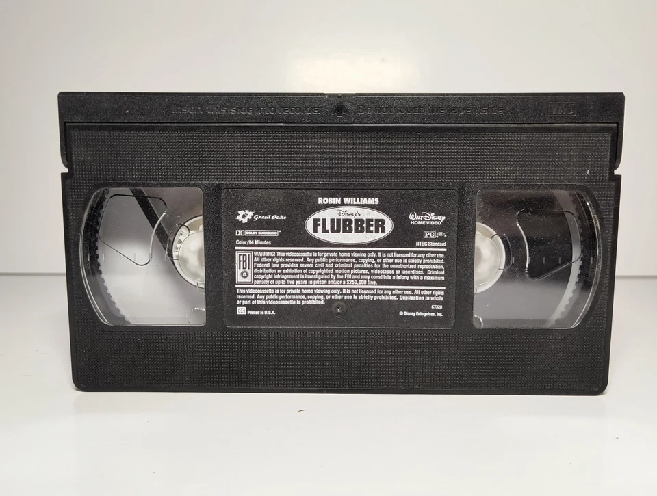 FLUBBER 1998 VHS Disney's Robin Williams Clamshell Edition - Vintage - Tested - Image 2 of 4