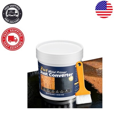 Versatile 35 oz Rust Converter Paint - Black Metal Primer for Durable Protection