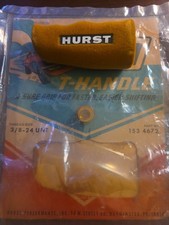 Vintage T-handle 153-4672 Nos Gold Velvet Flocked Hurst Shift Knob