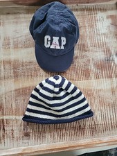 Gap Baby Gap 2 Boy Hats 0-6 Months Basball Hat Kint Striped Hat 100 Cotton