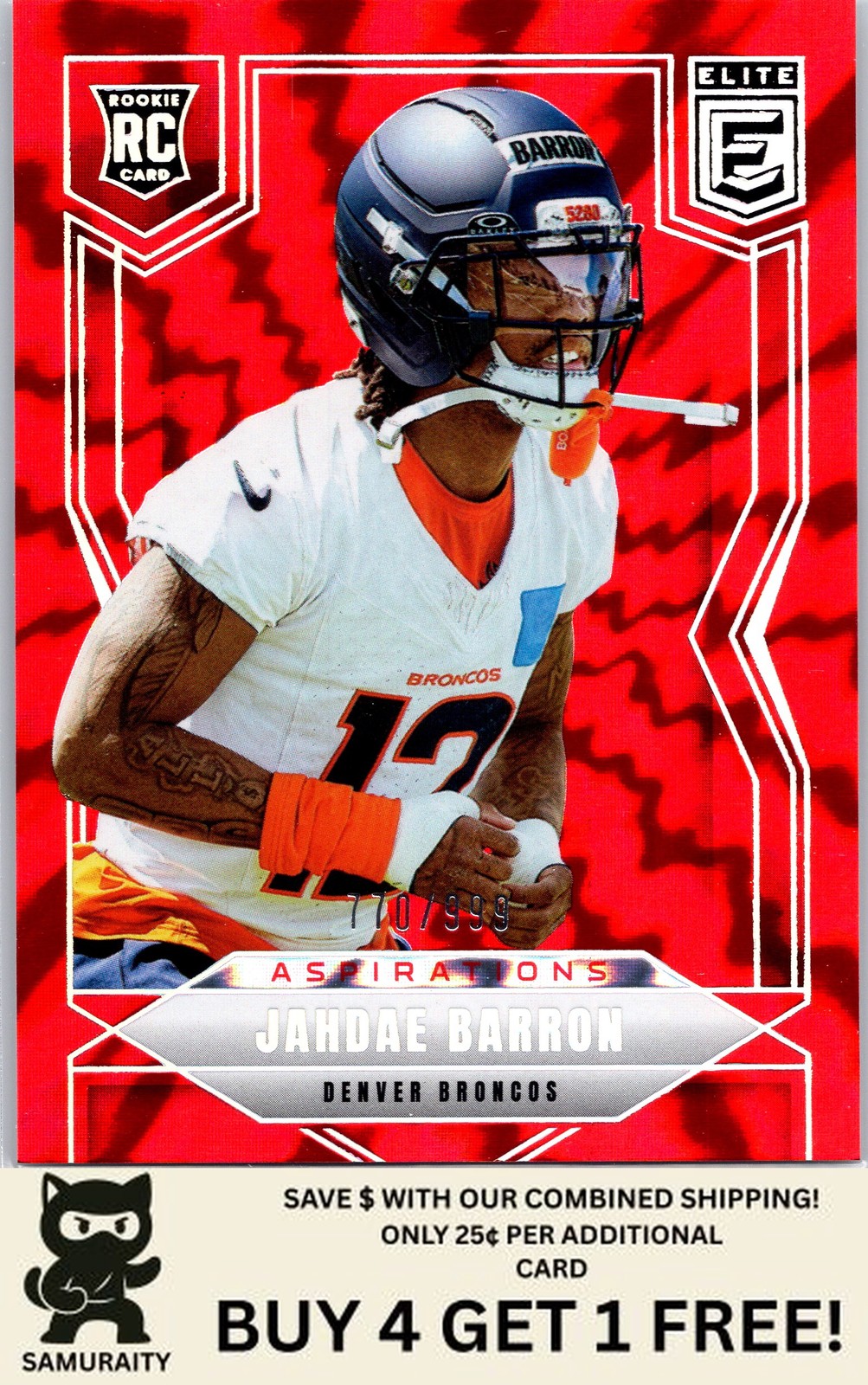 Jahdae Barron 2025 Donruss Elite #168 Status Explosion #/999 Rookie NM