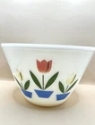Vintage Fire King Tulips Bowl White Ivory Milk Glass 5 3/8" X 5 1/2"
