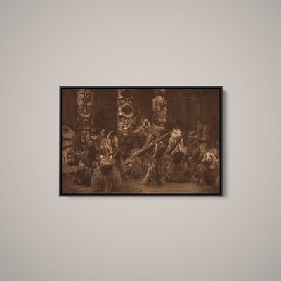Edward S Curtis - Masked Dancers - Qagyuhl - Art Print on Paper or Canvas