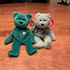 TY Beanie Baby Irish St. Patricks Day Bundle Of 2 - Erin 1997  Shamrock 2000