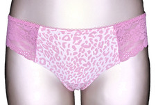 Victoria's Secret PINK NWT Large Pink Leopard Print No Show Thong Panty Lace