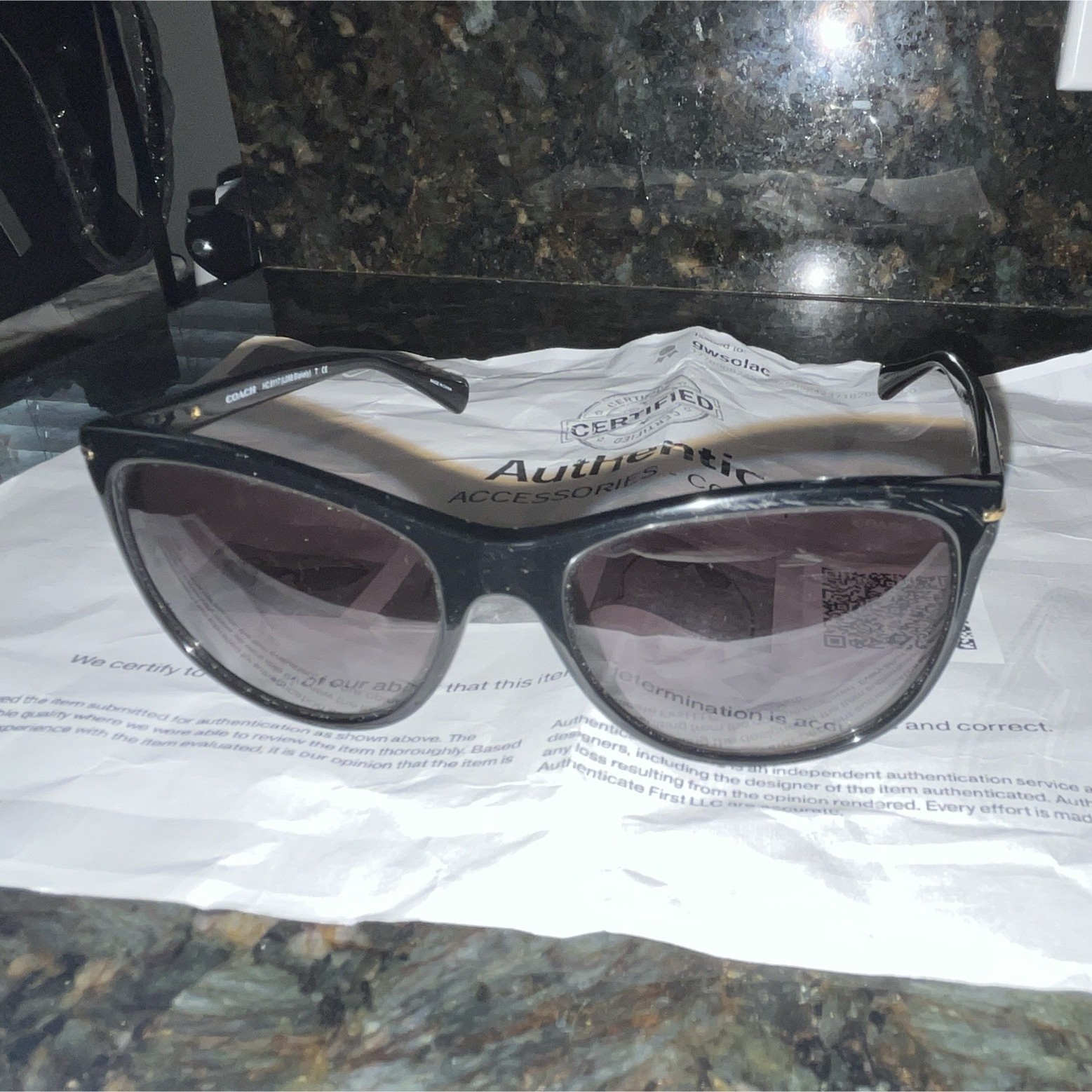 COACH HC8221 Women’s Cat Eye Sunglasses Black Plastic, Gray Tinted, UV400, 135