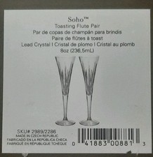 Reed  Barton SoHo Lead Crystal Toasting Champagne Flutes - 2pc Set Glasses