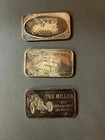 Three 1oz Silver (.999) Art Bars