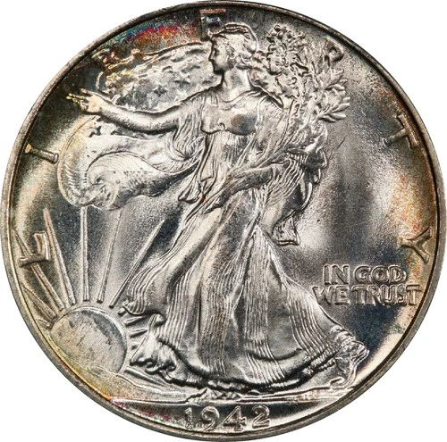 1942 MS65 Walking Liberty Half Dollar PCGS, CAC 40425059