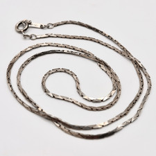 925 Sterling Silver Italian Snake Chain Necklace Diamond Cut 18  Lngth  9  Drop