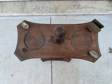 Vintage wood Smoking Stand Pipe Holder Ashtray Mid Century Floor