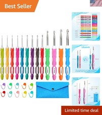 Colorful Ergonomic Crochet Hooks Set, Ideal for Arthritic Hands, 2.0mm-10.0mm
