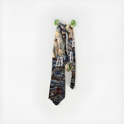 TANGO Max Raab Whaling Ship Novelty Tie Maritime Nautical Silk