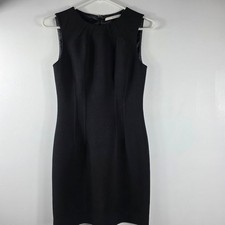 Tahari Petite Black Sleeveless Sheath Dress Business Professional Womens Size