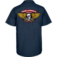 Powell Peralta Winged Ripper Navy Work Shirt