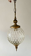 vintage antique ceiling lamp light drop globe brass