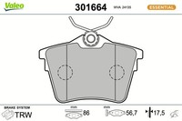 Bremsbelagsatz Scheibenbremse Essential Valeo 301664 FüR SW C5 CitroËN 407 607 3