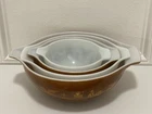 Vintage Set of 4 PYREX Early American Cinderella Nesting Mixing Bowls 441-444