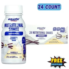 Equate Nutritional Shakes , Vanilla, 8 Fl Oz, 24 Count