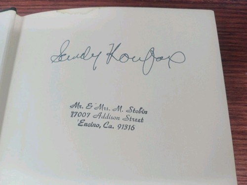 KOUFAX by Sandy Koufax SIGNED 1966 First Edition 1st Printing Hardcover DJ RARE! - Picture 13 of 24