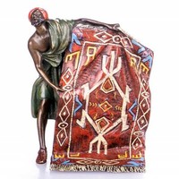 Bronze Skulptur Figur Bronzeskulptur Bronzefigur Araber Mit Teppich