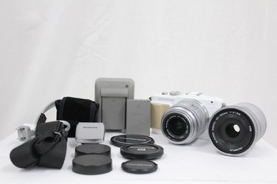 Shutter Count 1165 Olympus PEN Lite E PL5 White 14 42mm 40 150mm Mirrorless Cam