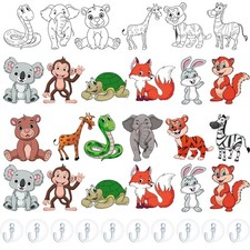 Lewtemi 36 Pcs Sun Catcher Kits for Art Window DIY Suncatchers Medium, Animal