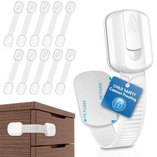10 Pack Cabinet Locks Baby Proofing, Child Proof Cabinet Locks with Strong Adhe