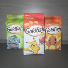 Pokemon Goldfish Crackers Lot of 3 Pikachu Bu...