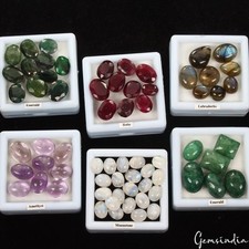 420 Ct/66 Pcs Natural Multi Color Mix Cut Loose Gems Lot 9mm To 19mm For Jewelry