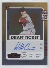 2021 Panini Contenders Rookie Draft Ticket Red 35/75 Wil Crowe #155 Auto 7m3