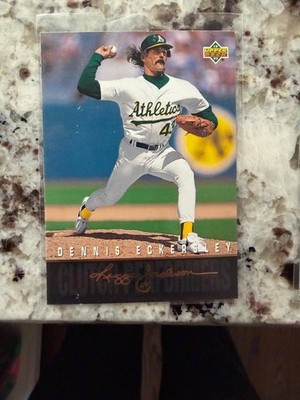 1993 UPPER DECK MLB REGGIE JACKSON CLUTCH CARD ATHLETICS DENNIS ECKERSLEY #R8