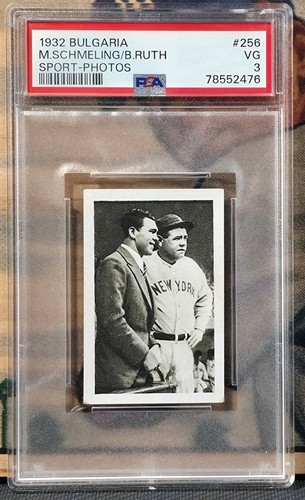 BABE RUTH MAX SCHMELING 1932 Bulgaria Sport #256 PSA 3 NEW YORK YANKEES HOF