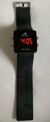 ADIDAS LED UHR WATCH VINTAGE SCHWARZ BLACK RUBBER STRAPS