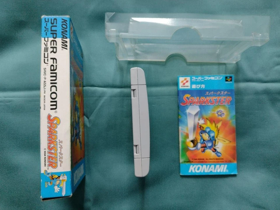 Sparkster Super Famicom SNES Japan Box Manual Included Konami Rare - Image 3 of 4