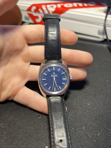Vintage Accutron Electric 1960's Men's Watch W/ Amazing Blue Dial !! 