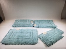 Home Weavers Casual Elegance Bathmat Collection 4 Piece Bath Rug Set - Aqua