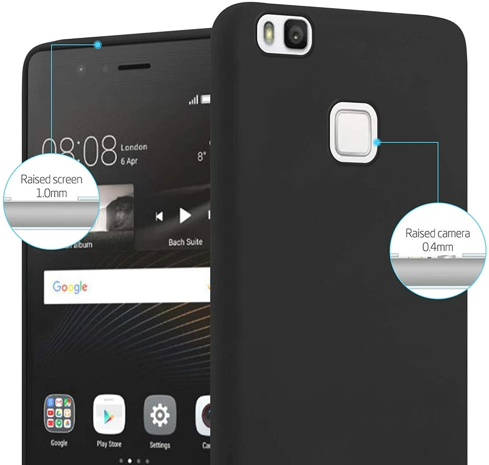 Cover Silicone TPU Morbida Protettiva Custodia per Huawei P9 Lite Nero - Immagine 3 di 4