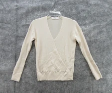 Elodie Sweater Womens Extra Small White Pullover Surplice Neck Long Sleeve
