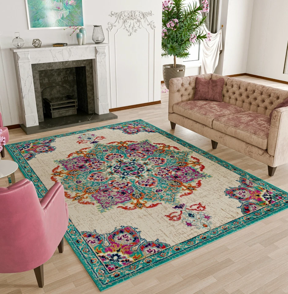 Alfombras para salón 8x10 azules alfombras modernas dormitorio contemporáneo vestíbulo 5x7 2x3 Foto 2 de 4